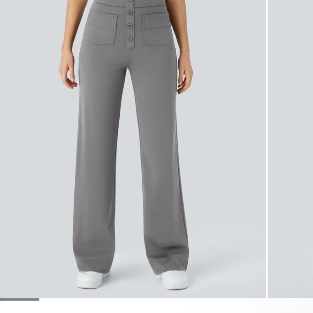 NWOT HALARA Charcoal Wide-Leg Pants
